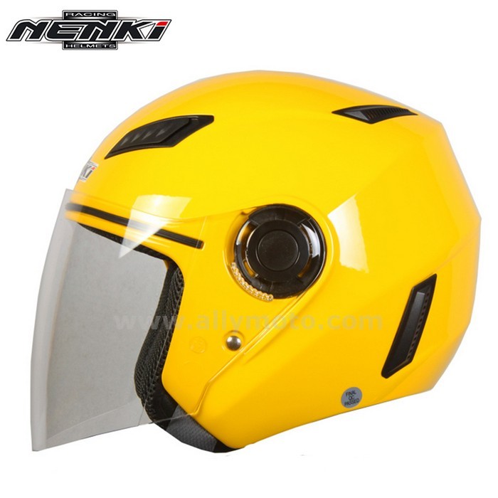 129 Nenki Open Face Helmet Motorbike Cruiser Chopper Touring Street Scooter Riding Clear Lens Shield@5